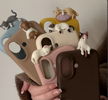 3D cute cat lying case