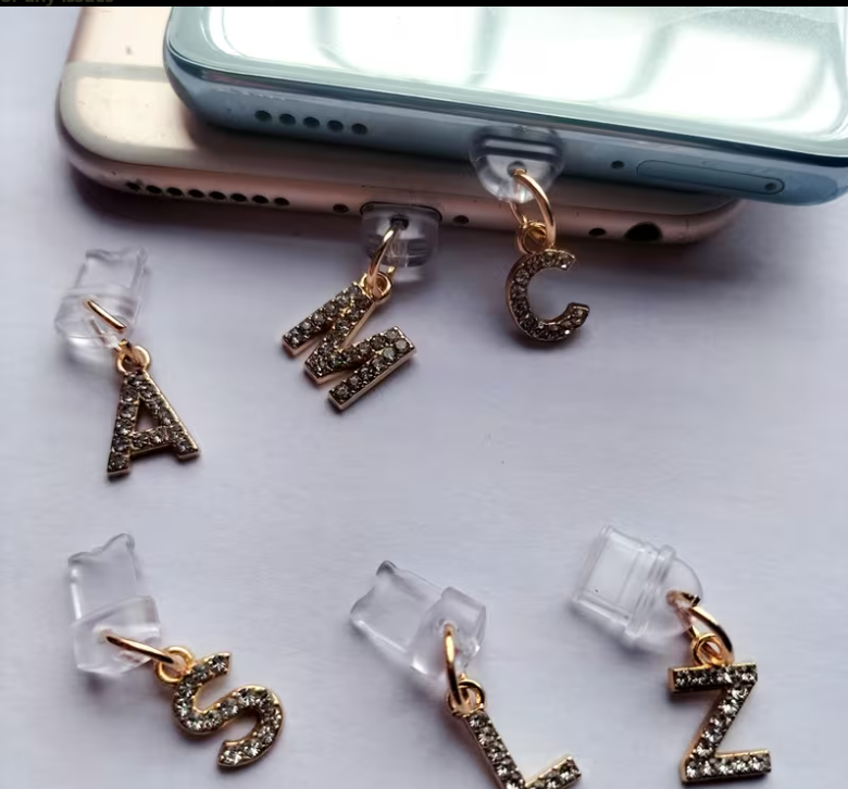 Letters Mobile charm / Dust Plug