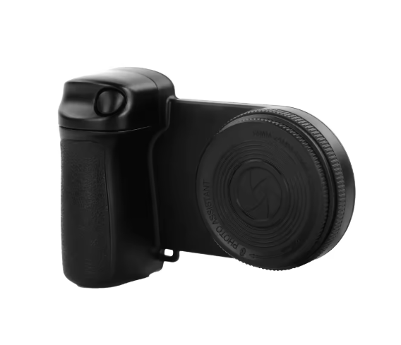 Detachable mobile hand grip with built-in light and zoom