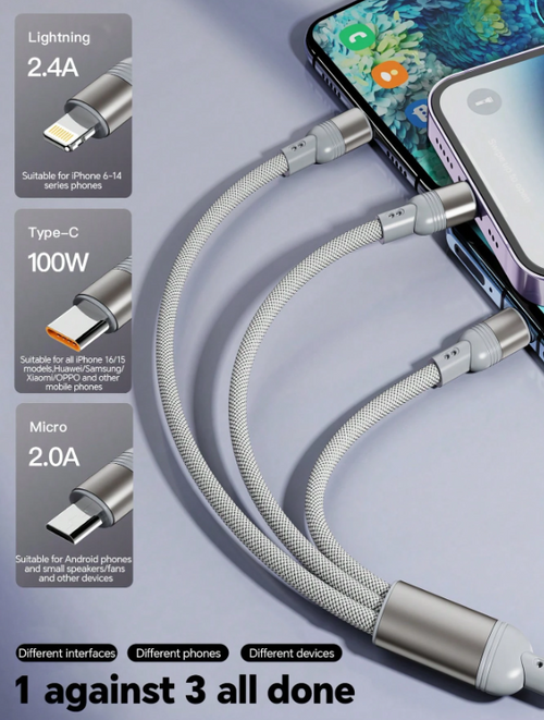 3 in 1 charging cable