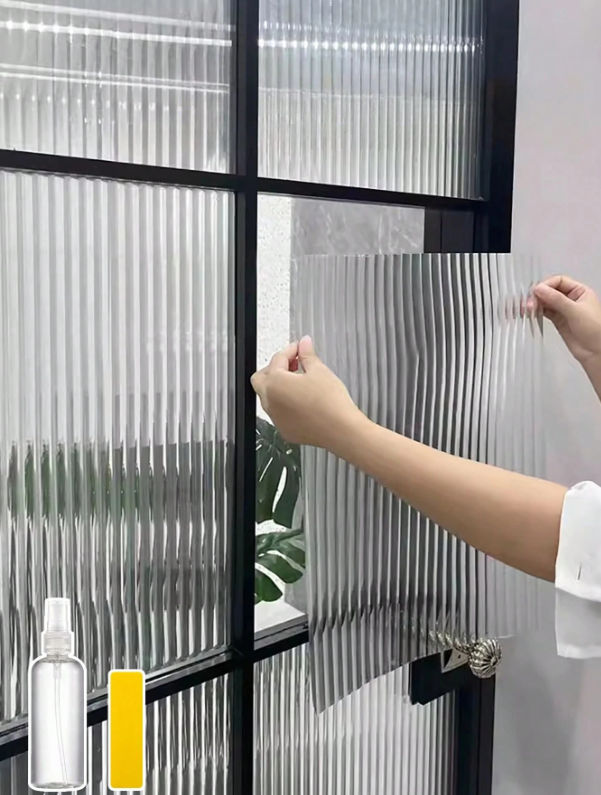 1 Roll Of Reeded Decorative Glass Privacy Film, Protects 100% Of UV Rays